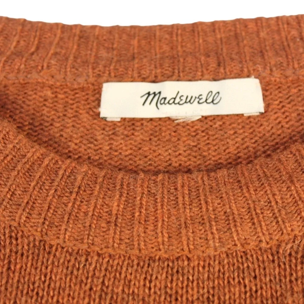 Madewell‎ Sweater Womens Rust Orange Ribbed Pullover Crew Neck Winter Outdoor